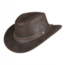 Longford cowboy hat i brun læder - Scippis - Freja skind